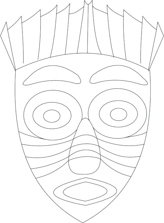 526x712 African Mask Coloring Pages Mask Coloring Page African Mask