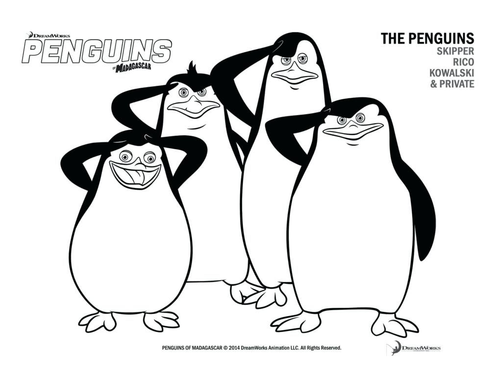 1024x791 Coloring Pages ~ Madagascar Coloring Pages The Penguins Of Free