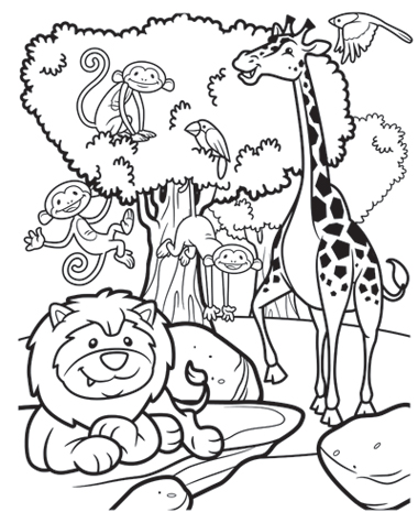 380x475 Safari Coloring Page 10