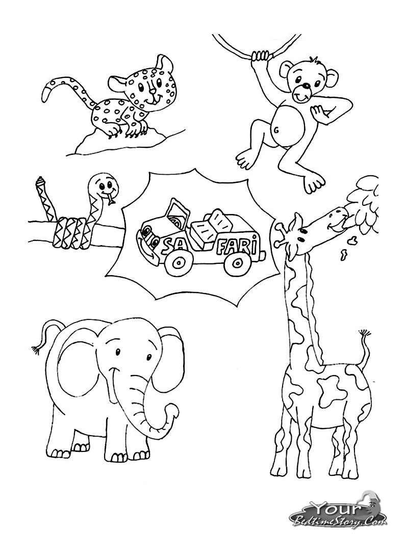 794x1054 African Safari Coloring Pages