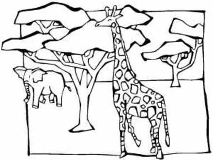 African Savanna Coloring Page