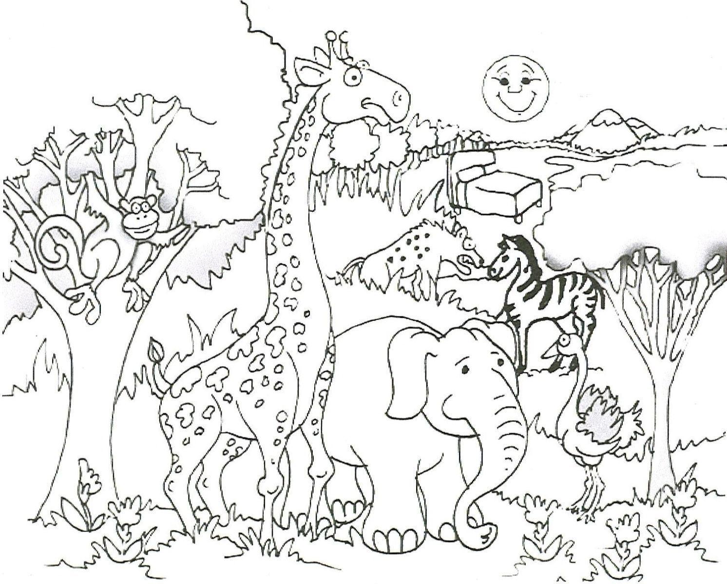 1492x1200 The Best Focus African Savanna Coloring Landscape Pics Of Page