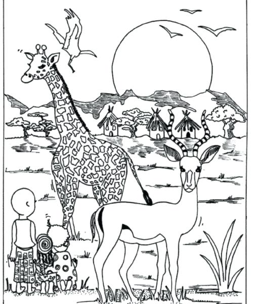 500x600 Africa Coloring Page 3
