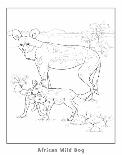 393x500 African Wild Dog Colouring Pages, African Wild Dog Coloring Pages