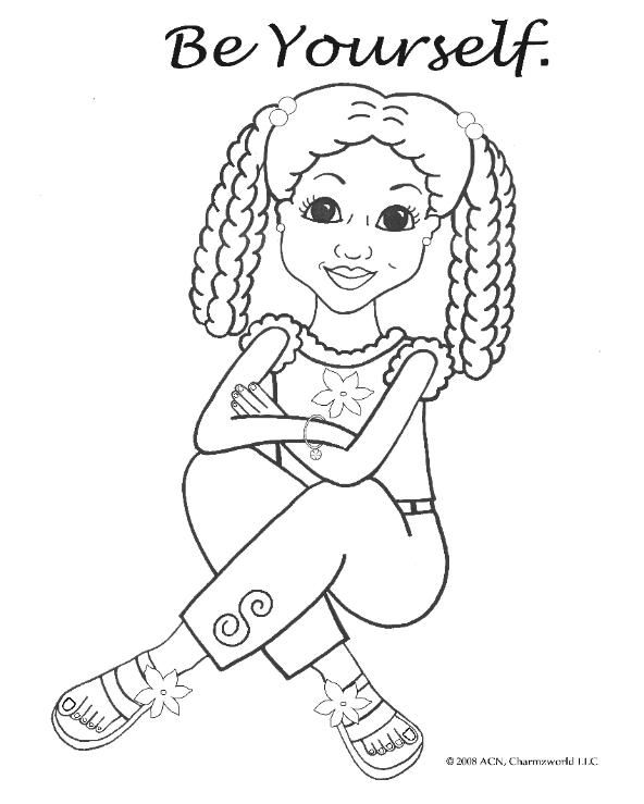 592x739 Coloring Pages For African American Girls Charmz Girl Jordan