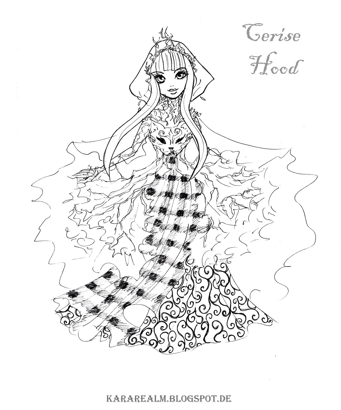 1331x1600 Kara Realm Ever After High Coloring Pages Obras De Arte