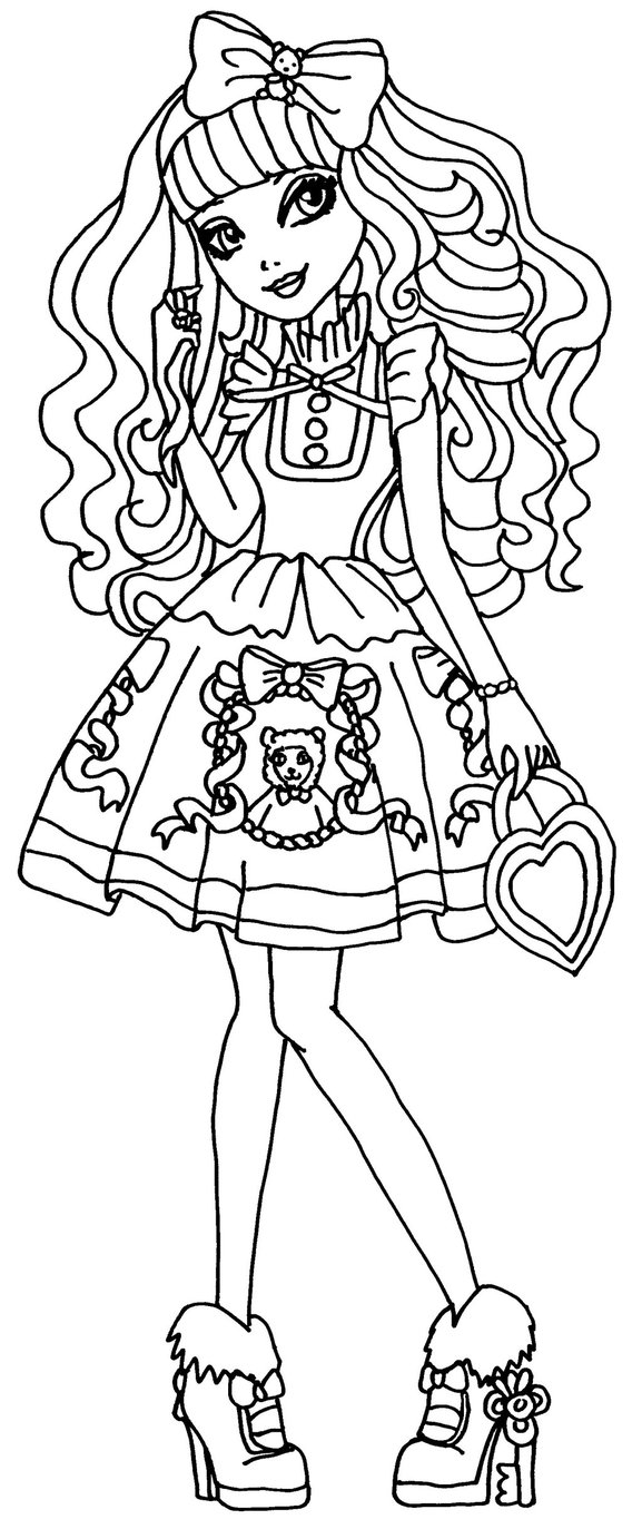 577x1382 Ever After High Blondie Locks Coloring Pages