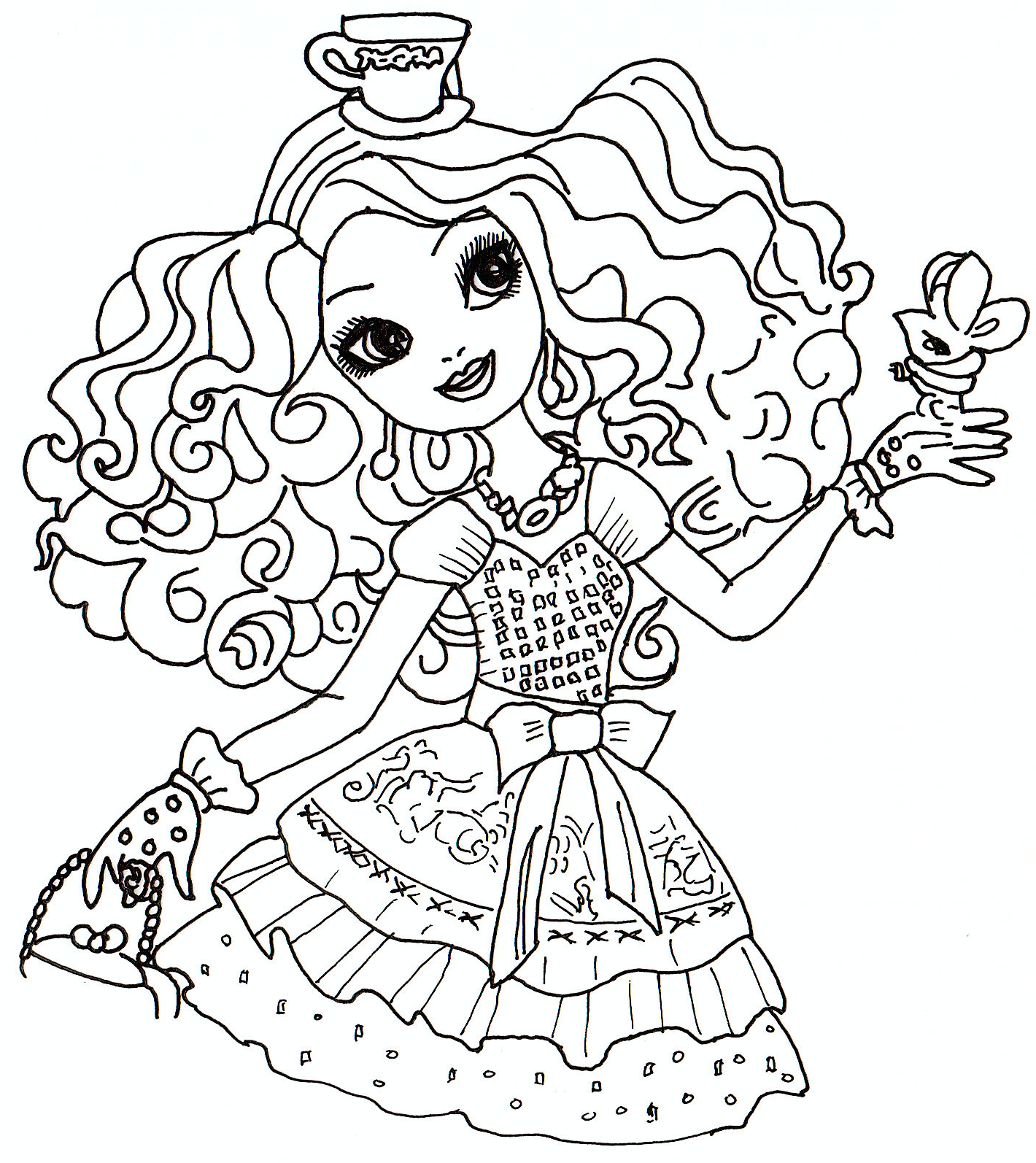 1420x1594 Ever After High Coloring Madeline Hatter