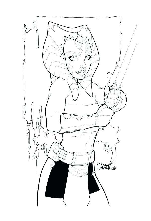 600x873 Ahsoka Tano Coloring Pages Coloring Pages Inked By Star Wars