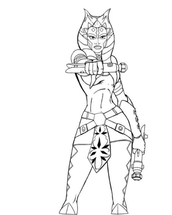 600x746 Star Wars Coloring Pages Ahsoka