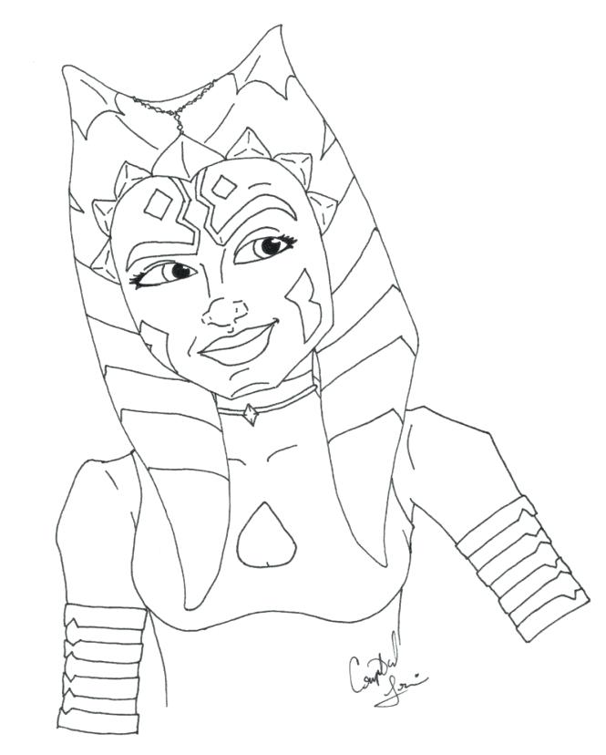 665x828 Ahsoka Tano Coloring Pages Coloring Sheet Star Wars The Clone