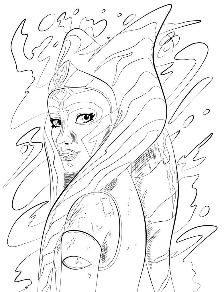 782x1021 Coloring Pages Ahsoka Tano By Rcbrock Ahsoka Coloring