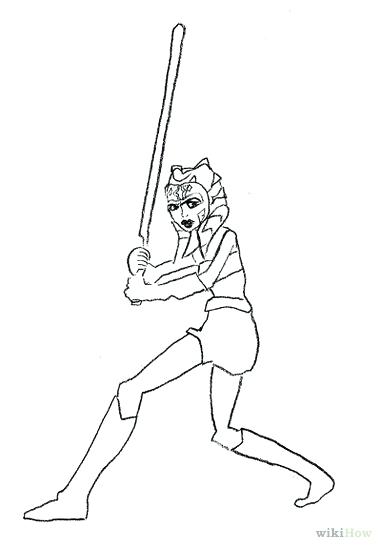 381x549 Star Wars The Clone Ahsoka Tano Coloring Pages Draw From Step 7