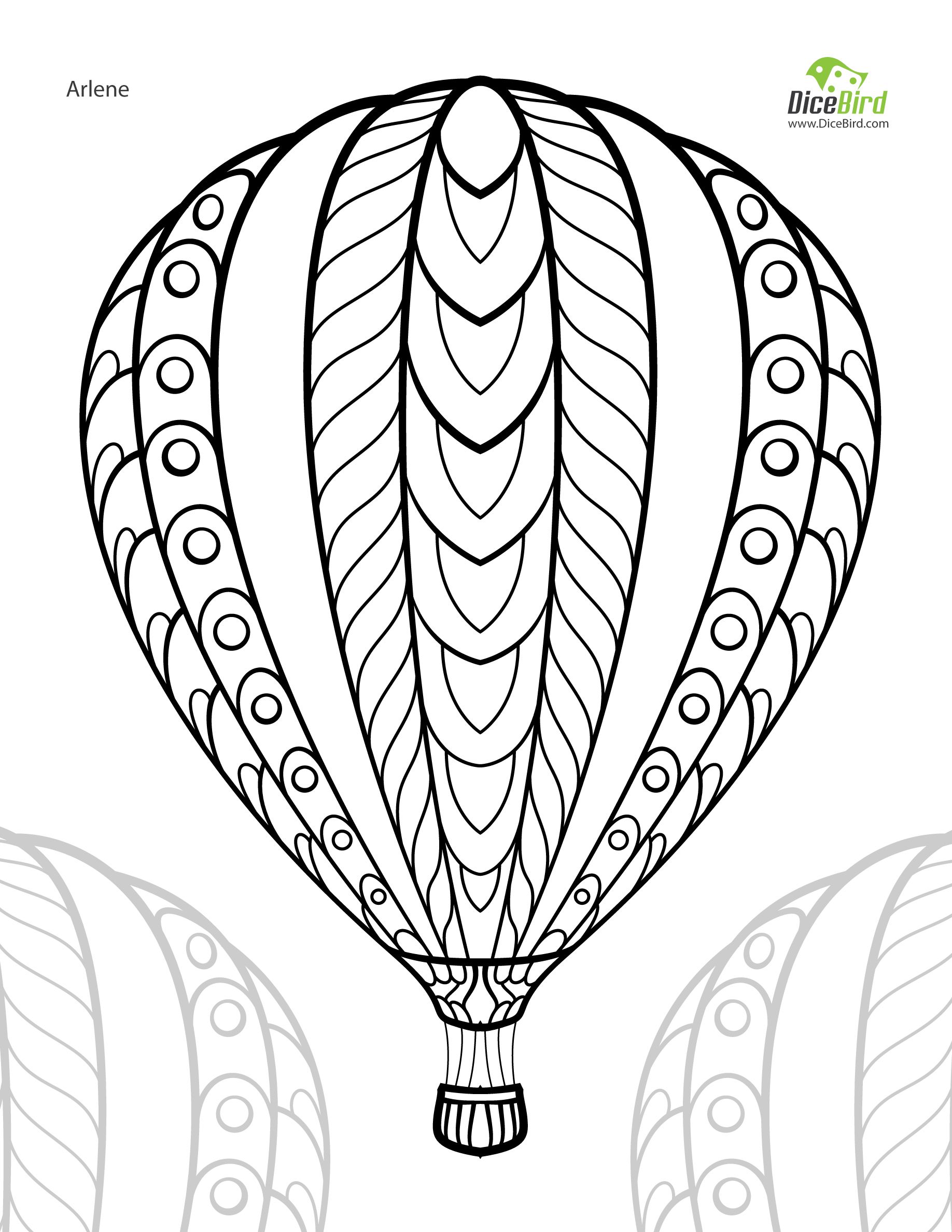 1836x2376 Hot Air Balloon Adult Free Printable Colouring Page Hot Air