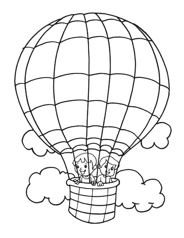 612x792 Kids In Hot Air Balloon Coloring Page Download Free For Pages Idea