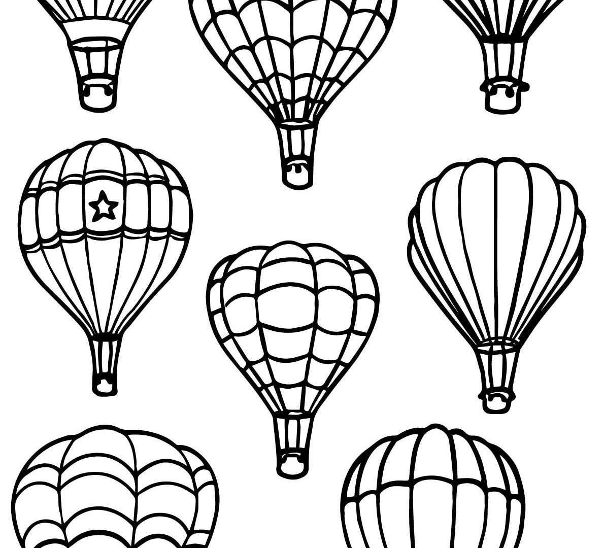 1190x1080 Best Hot Air Balloon Coloring Pages For Adult Images General