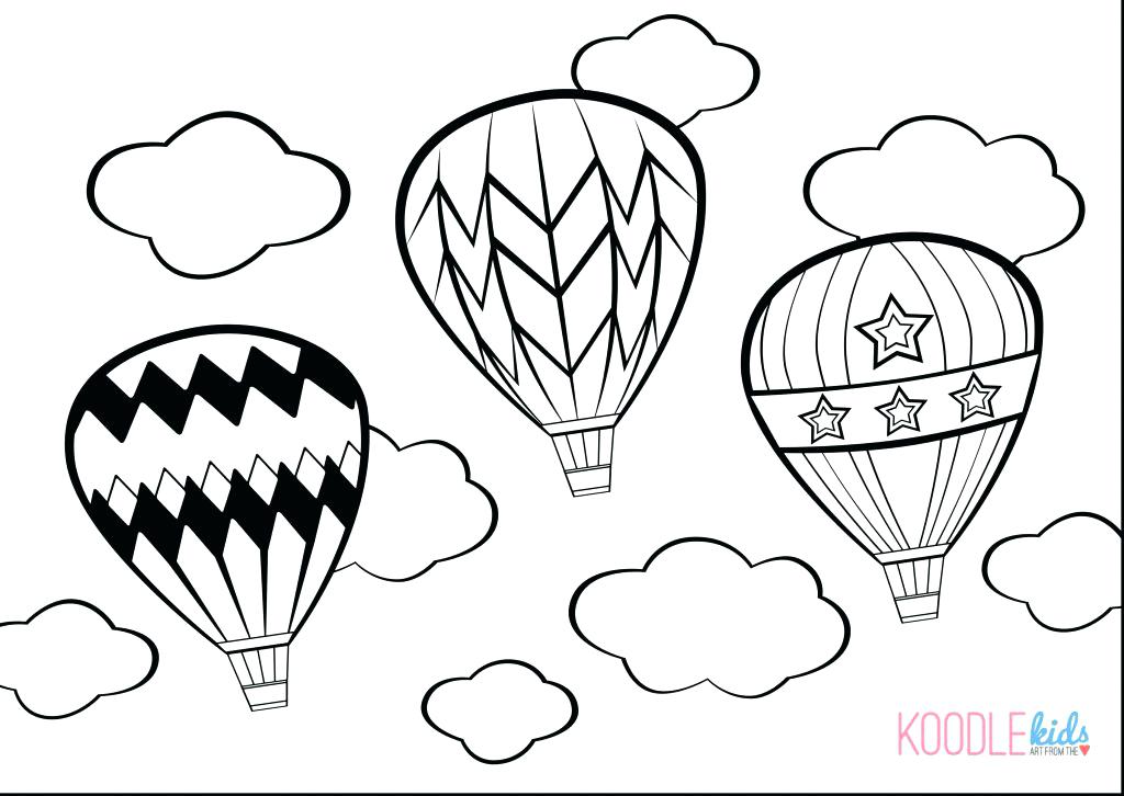 1024x726 Balloon Coloring Pages Decorating Hot Air Balloon Coloring Pages