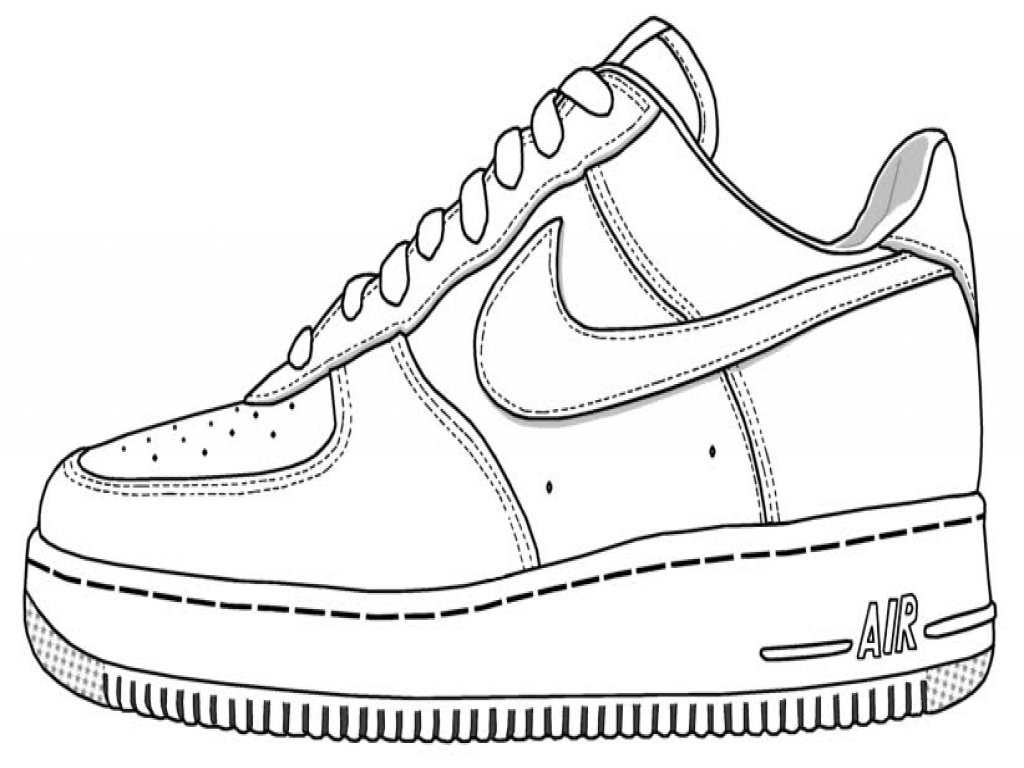 1024x768 Coloring Shoe Design One Nike Pages On White Jordan Shoes