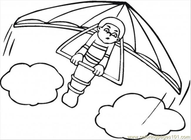 650x479 Hang Glider Coloring Page