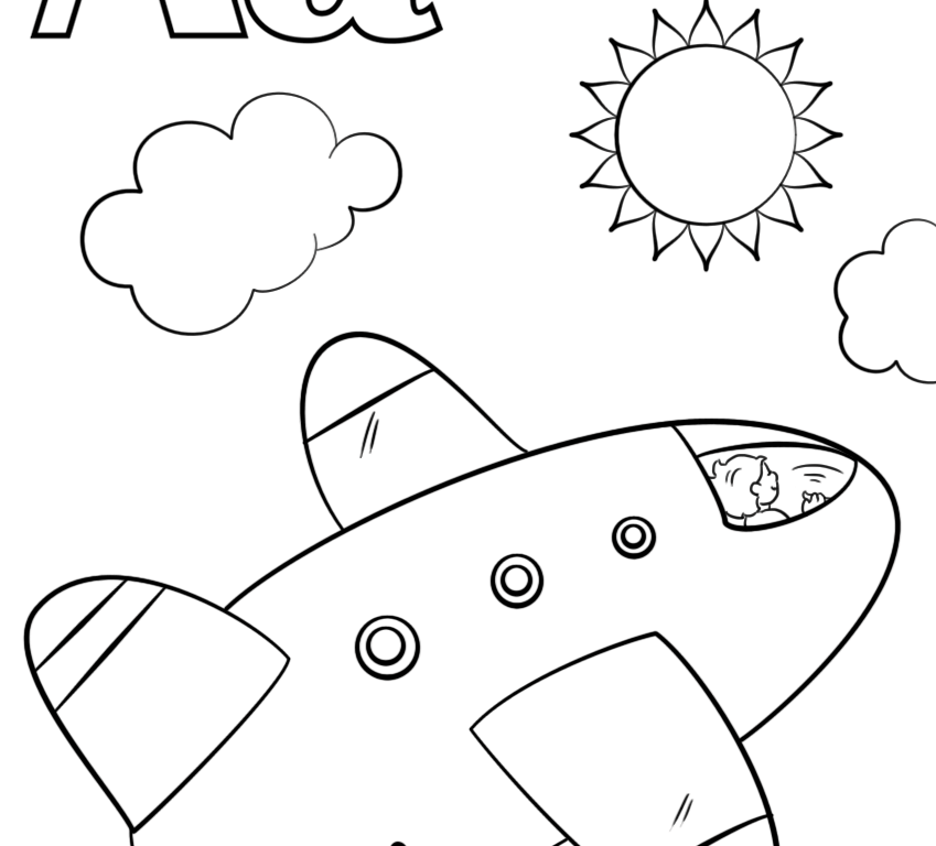 849x768 Coloring Pages Airplane General Free Sheets Of Airplanes Pilot
