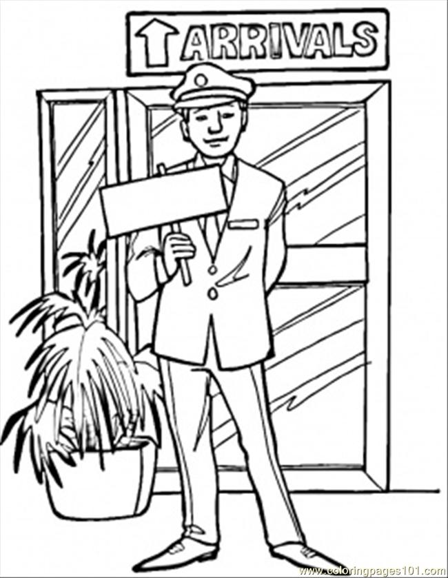 650x839 Arrivals In Airport Coloring Page