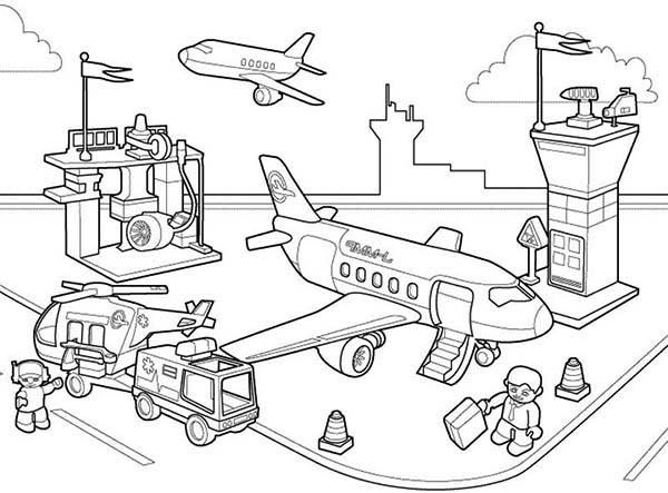 600x443 Lego Airport Coloring Pages