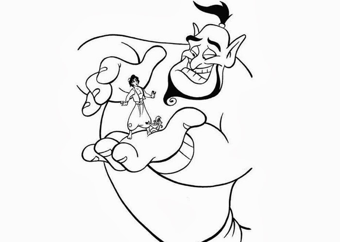 700x500 Free Coloring Pages And Coloring Books For Kids Aladdin Genie