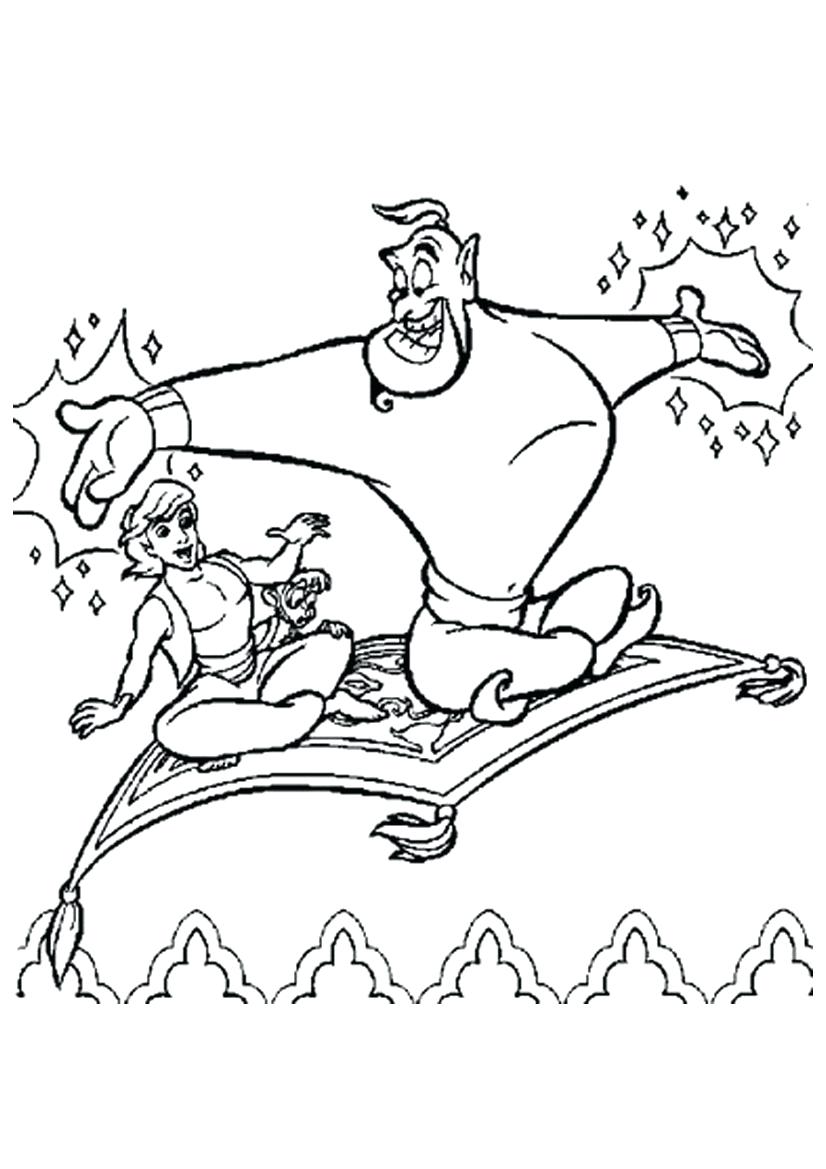 826x1169 Coloring Pages ~ Aladdin Coloring Pages Genie Thought On And