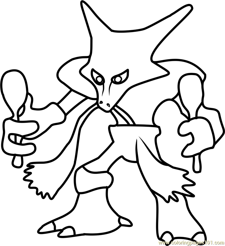 731x800 Alakazam Pokemon Go Coloring Page