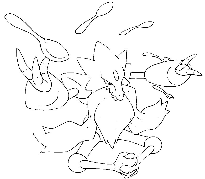 859x750 Coloring Page Mega Evolved Pokemon Mega Alakazam 65 65