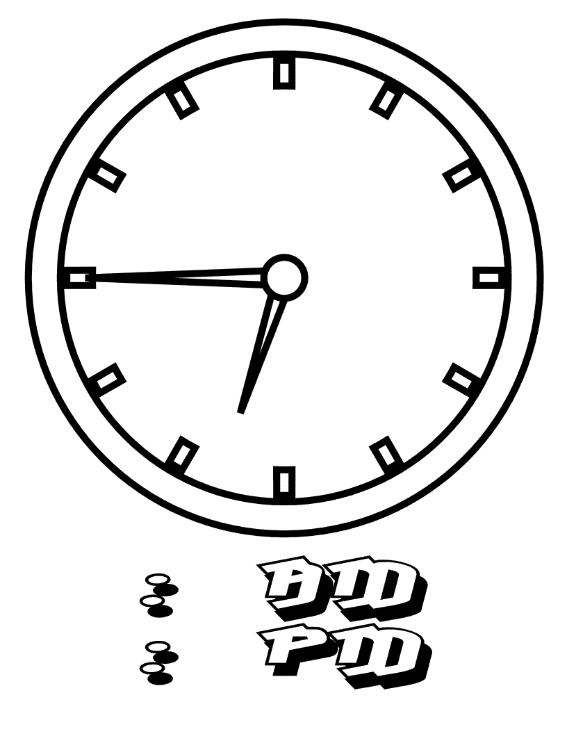 Alarm Clock Coloring Page