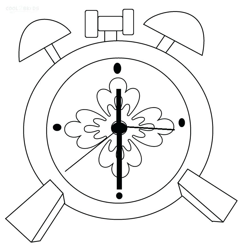 850x869 Clock Coloring Page Alarm Clock Coloring Pages Clock Face