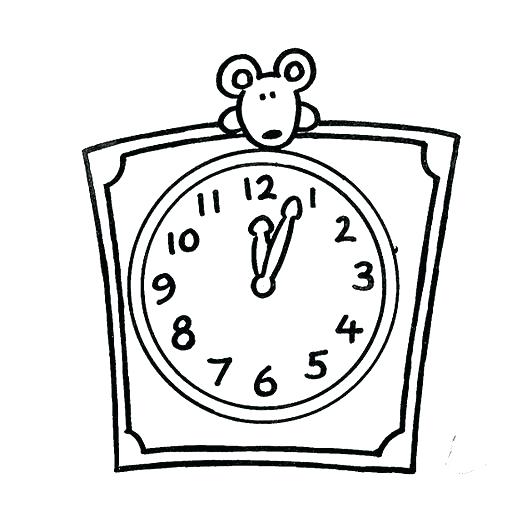 512x512 Clock Coloring Page Digital Clock Coloring Page Stock Clock
