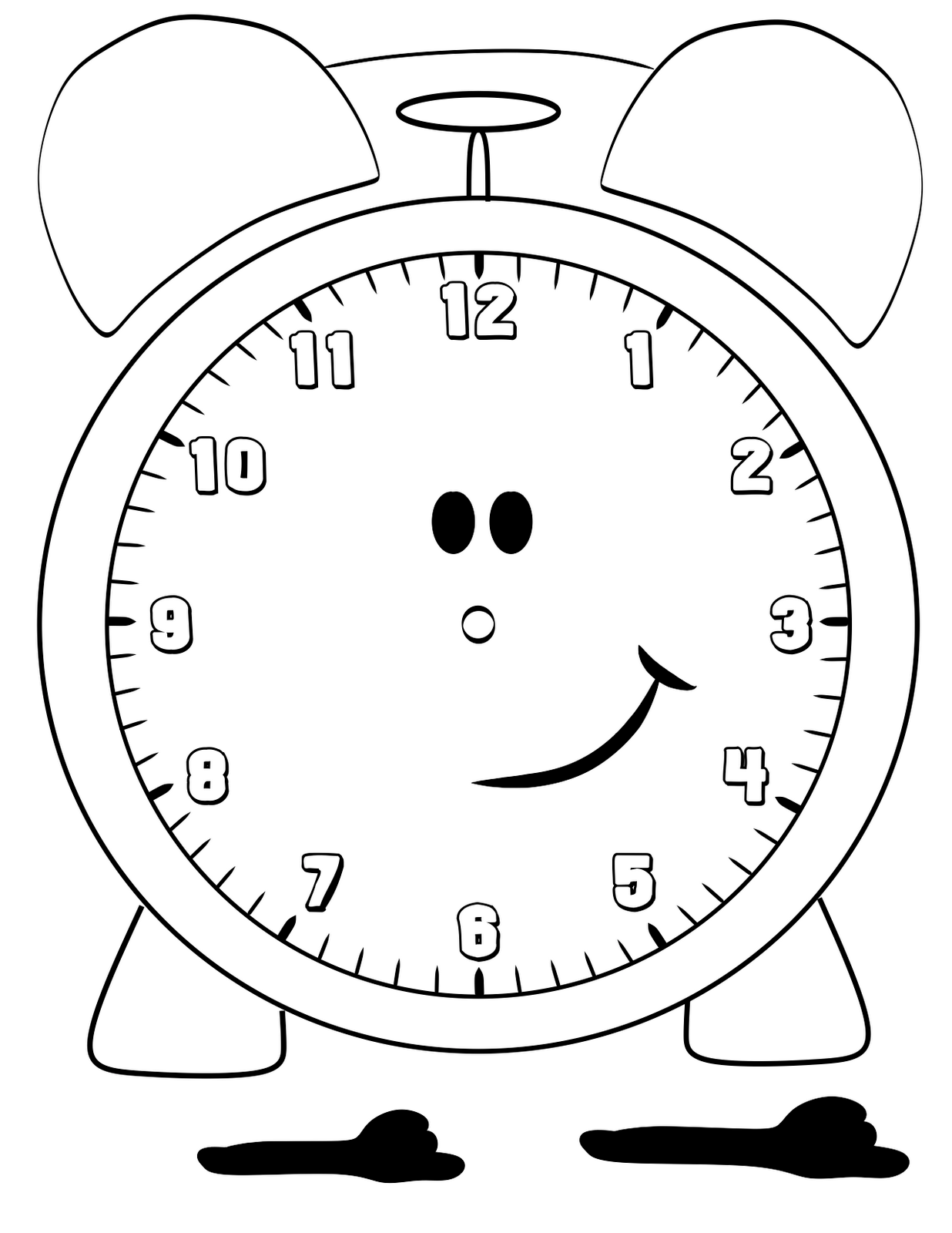 1236x1600 Free Printable Clock Coloring Pages For Kids Clocks, Shapes