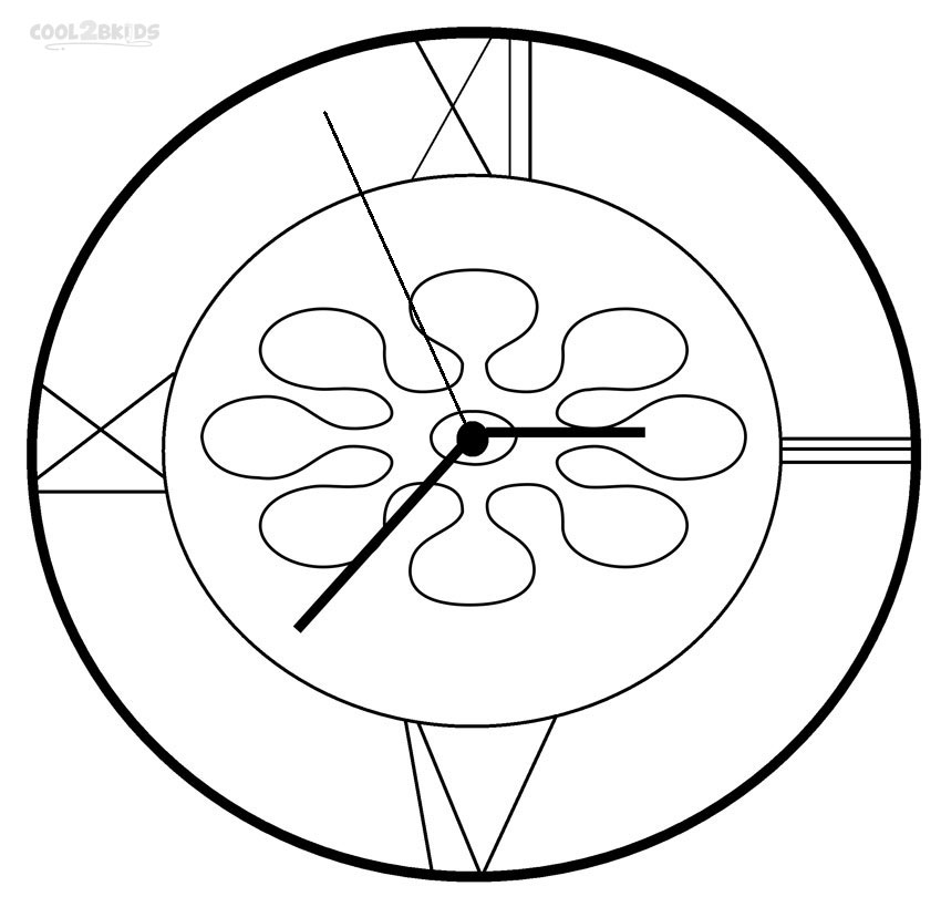 850x819 Printable Clock Coloring Pages For Kids Cool2bkids