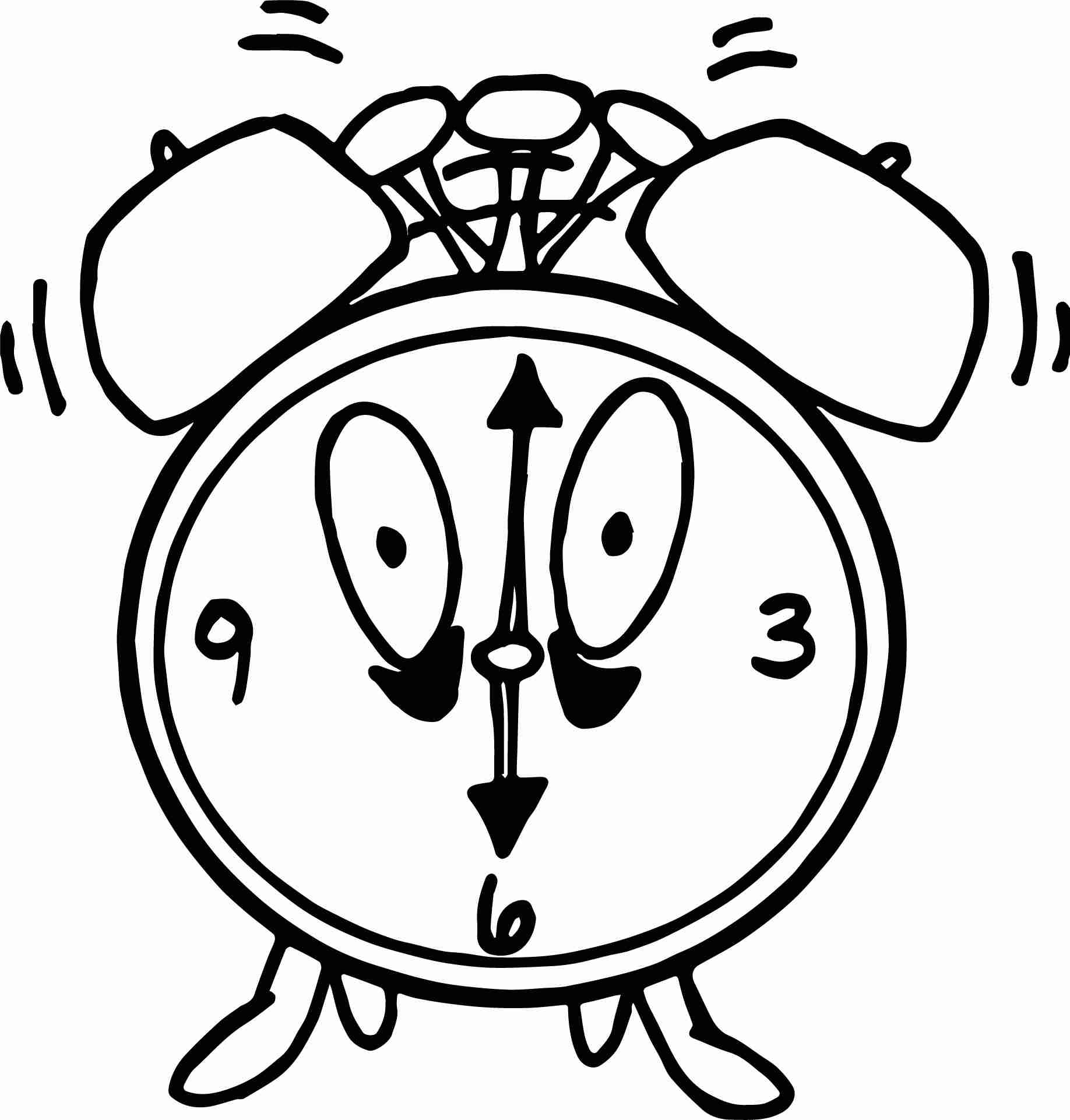1836x1922 Alarm Clock Coloring Page Wecoloringpage Exceptional Olegratiy