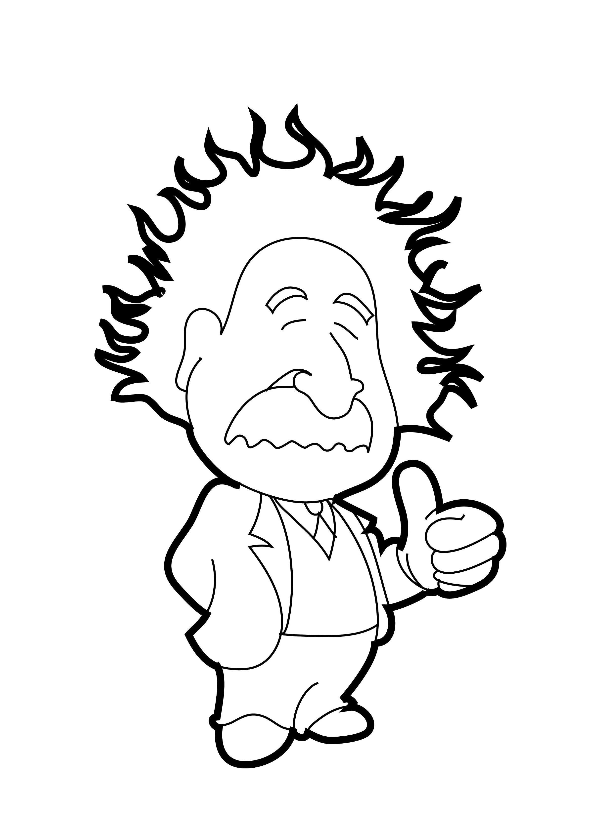 2389x3353 Albert Einstein Put Thumbs Up Coloring Pages Printables Src 2014
