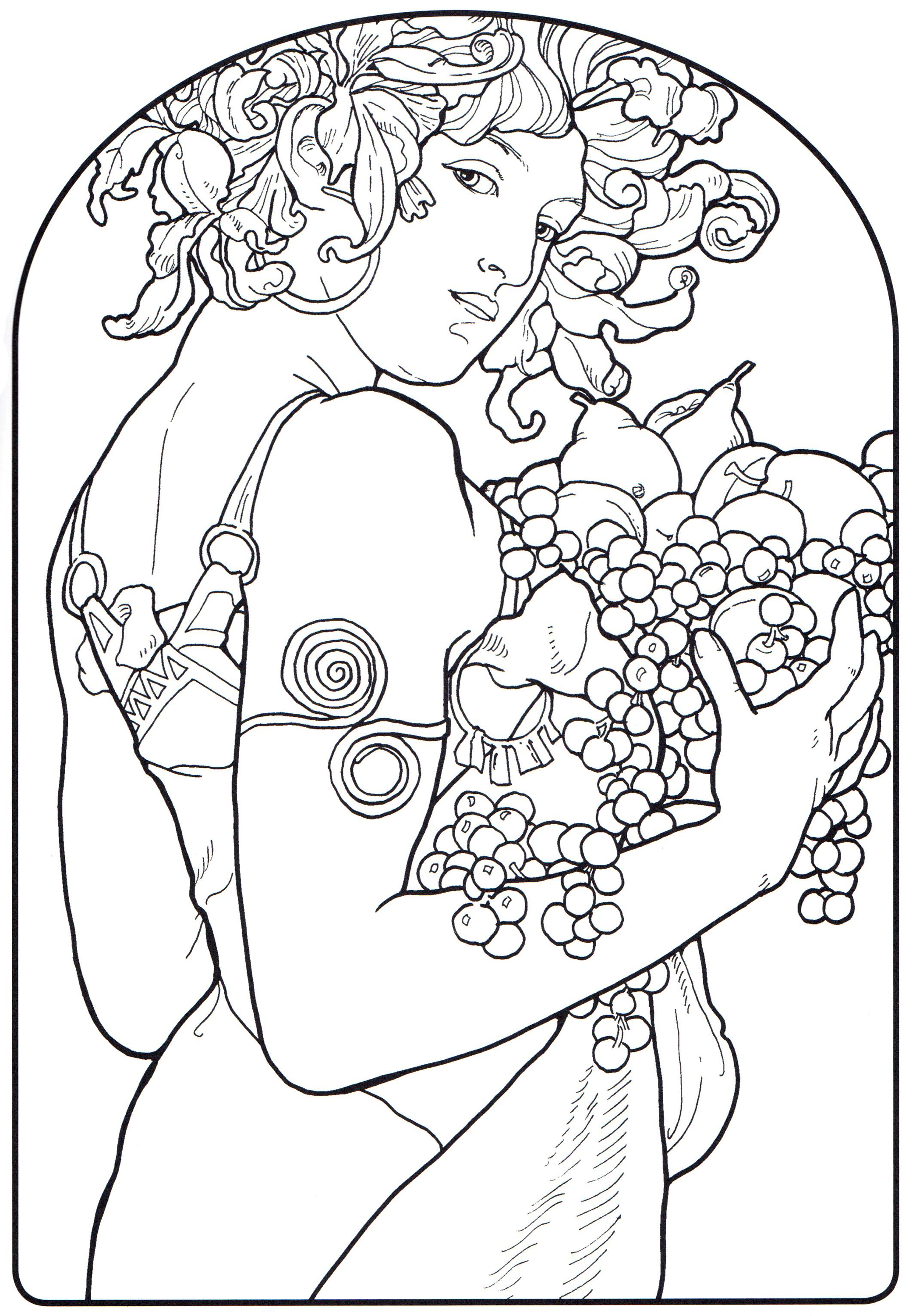 2075x3000 Art Nouveau Coloring Pages Great Art Nouveau Coloring Book