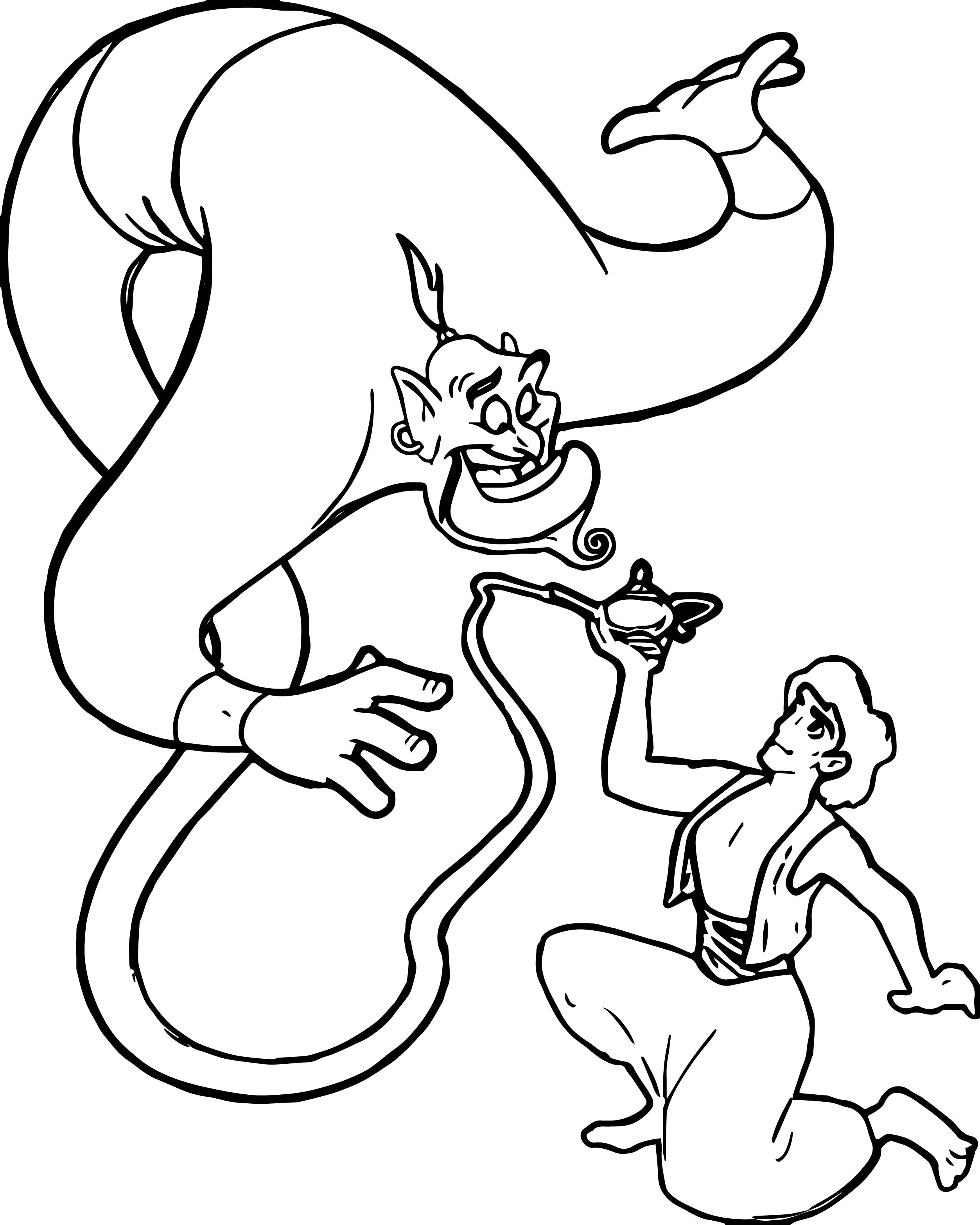 2506x3131 Genie Aladdin Lamp Coloring Page Wecoloringpage