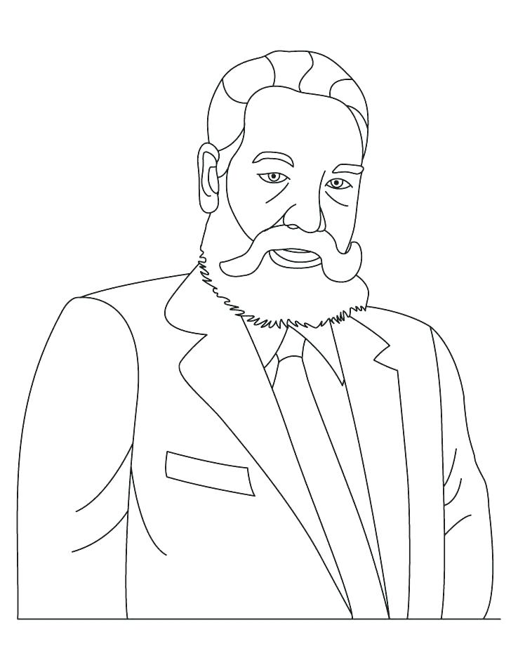 738x954 Alexander Graham Bell Coloring Page Graham Bell Coloring Page