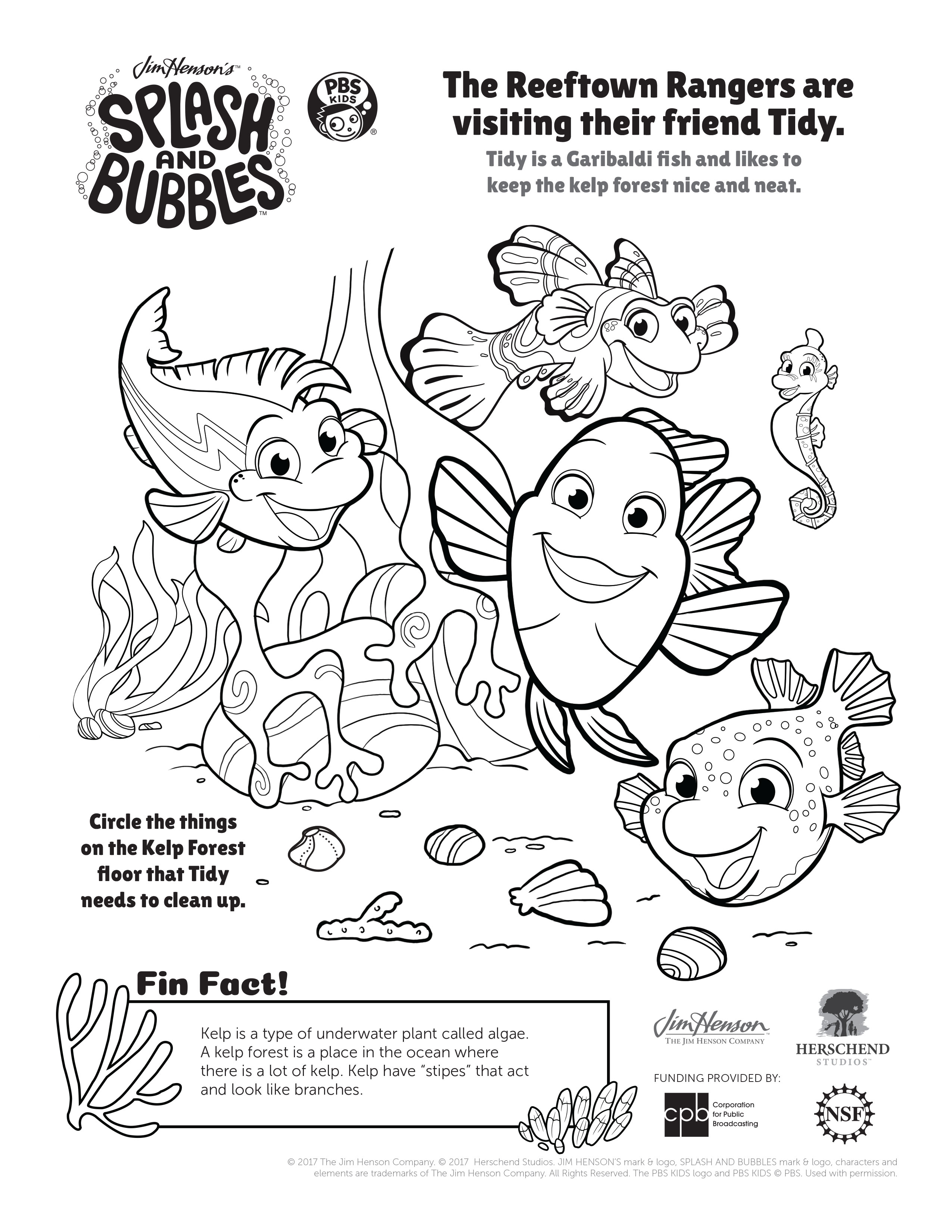 2550x3300 Fun Splash And Bubbles Coloring Pages!