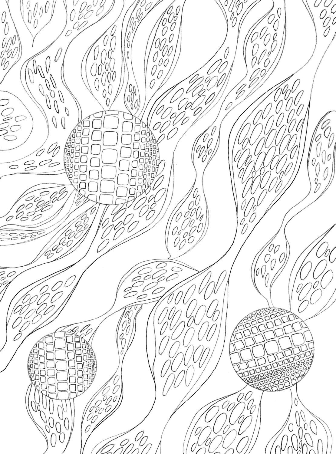 1110x1500 Algae Adult Coloring Page Book Sheets Outline Art Instant Download