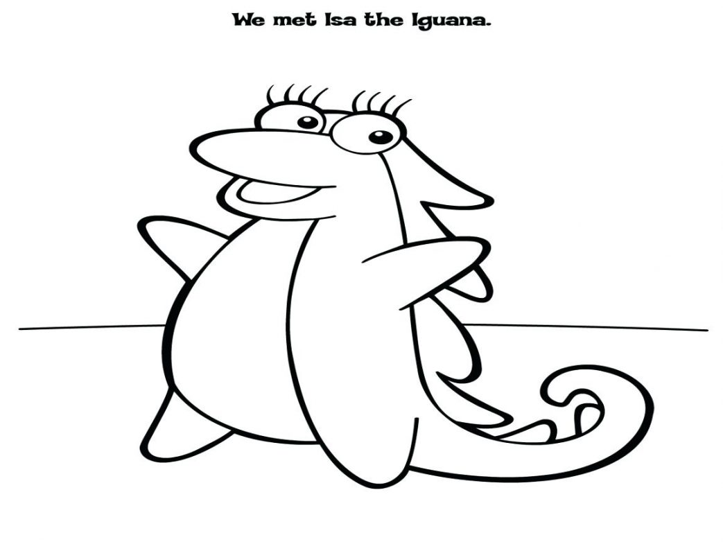 1043x782 Coloring Pages For Kids Winter Marine Iguana Eating Algae Off