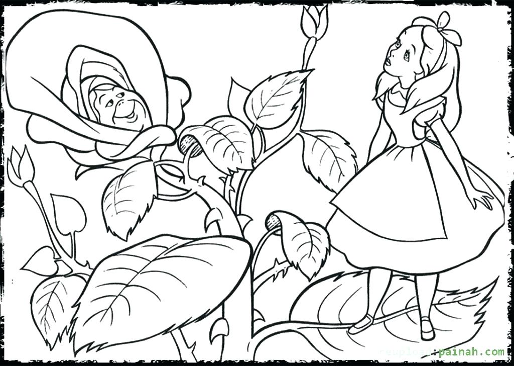 1024x728 Alice Wonderland Color Pages Wonderland Coloring Pages