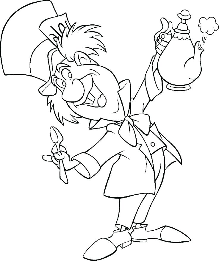 736x877 Alice In Wonderland Coloring Page