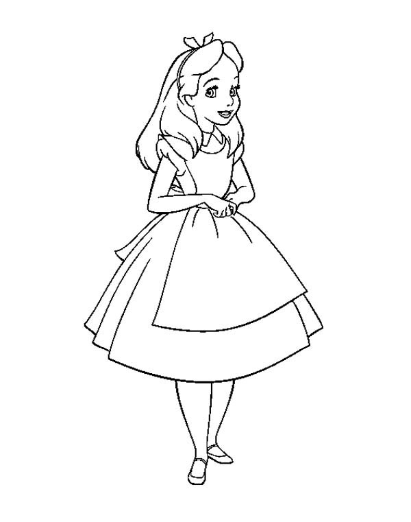 600x761 Alice In Wonderland Coloring Pages