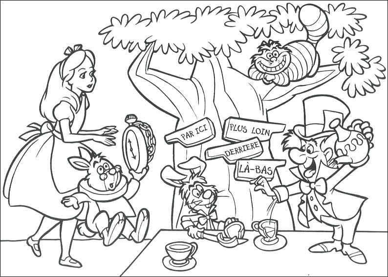 794x567 Alice Wonderland Coloring Pages Kids Coloring In Wonderland