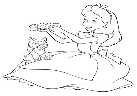 476x333 Disney Alice In Wonderland Coloring Pages 7 6 Coloring Page