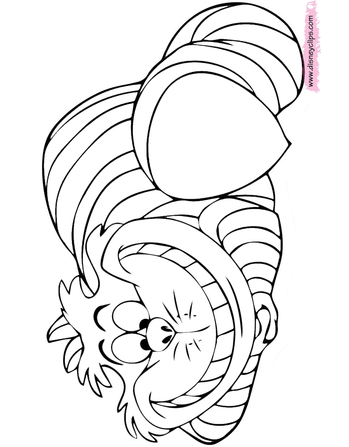 Alice In Wonderland Cat Coloring Pages