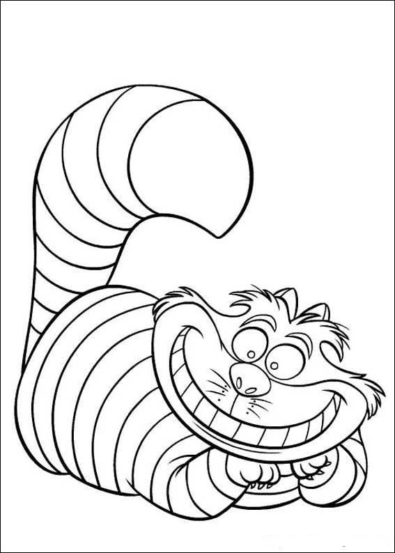 567x794 Alice In Wonderland Cat Coloring Pages Liisa Ihmemaassa
